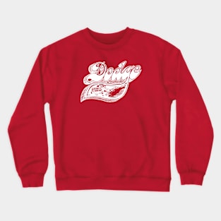 Vintage Dodge Pick-Up Art (White on Red) Crewneck Sweatshirt